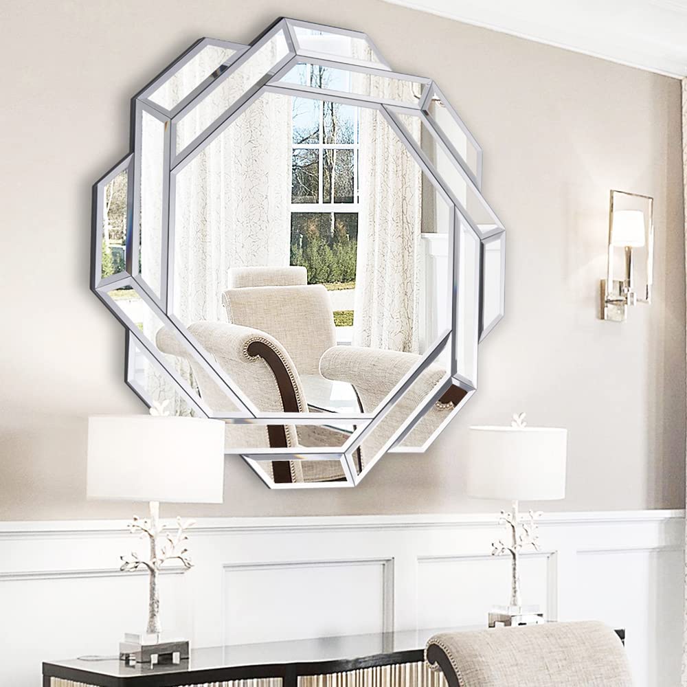 Luxury Round Venetian Modern Wall Mirror 32X32 inch thumbnail