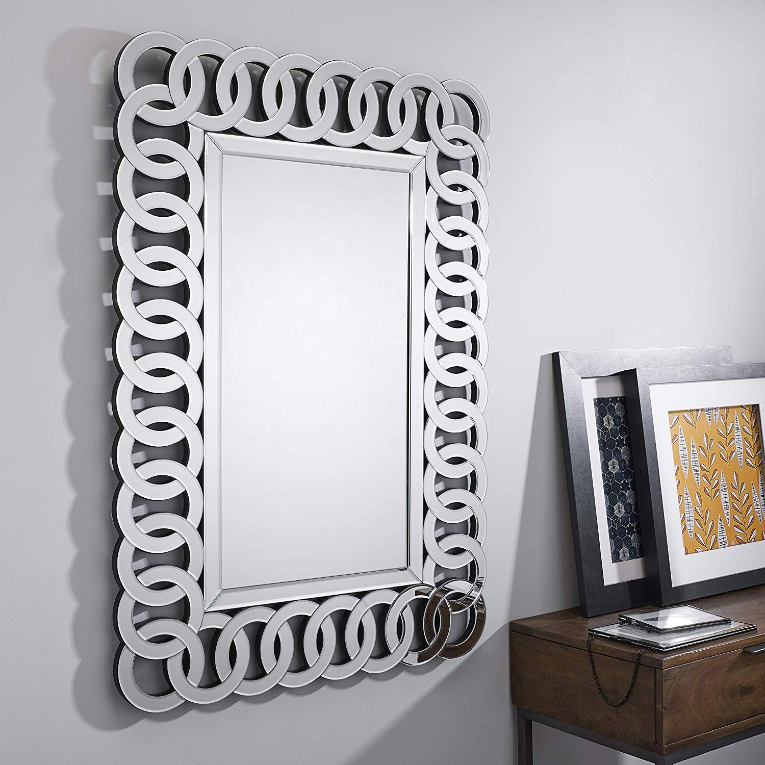   Luxury Horizontal Ring Venetian Wall Mirror – 36X24 Inch thumbnail