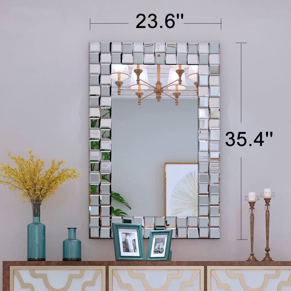   Sleek & Stylish 3D Venetian Mirror A Statement Piece 36X24 thumbnail