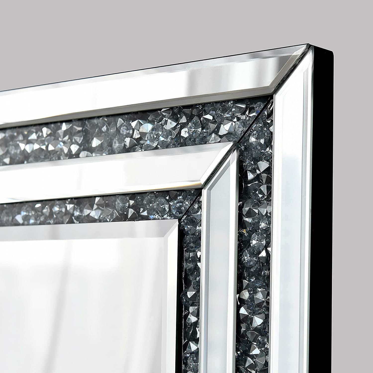   Luxury Octagonal Venetian Wall Mirror with Crystals 36X24 thumbnail