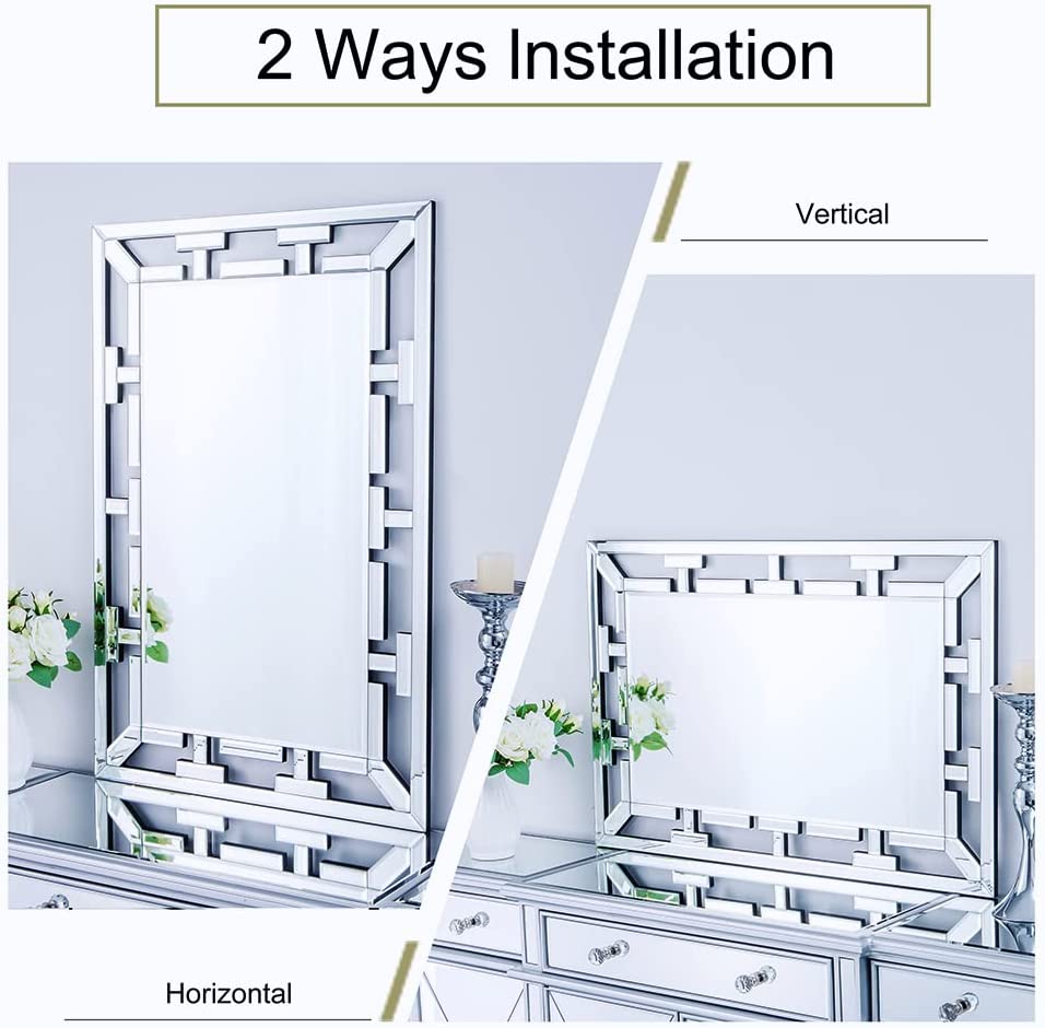  Modern Wall Venetian Mirror 36X24 inches  thumbnail