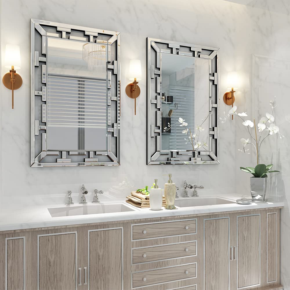  Modern Wall Venetian Mirror 36X24 inches  thumbnail