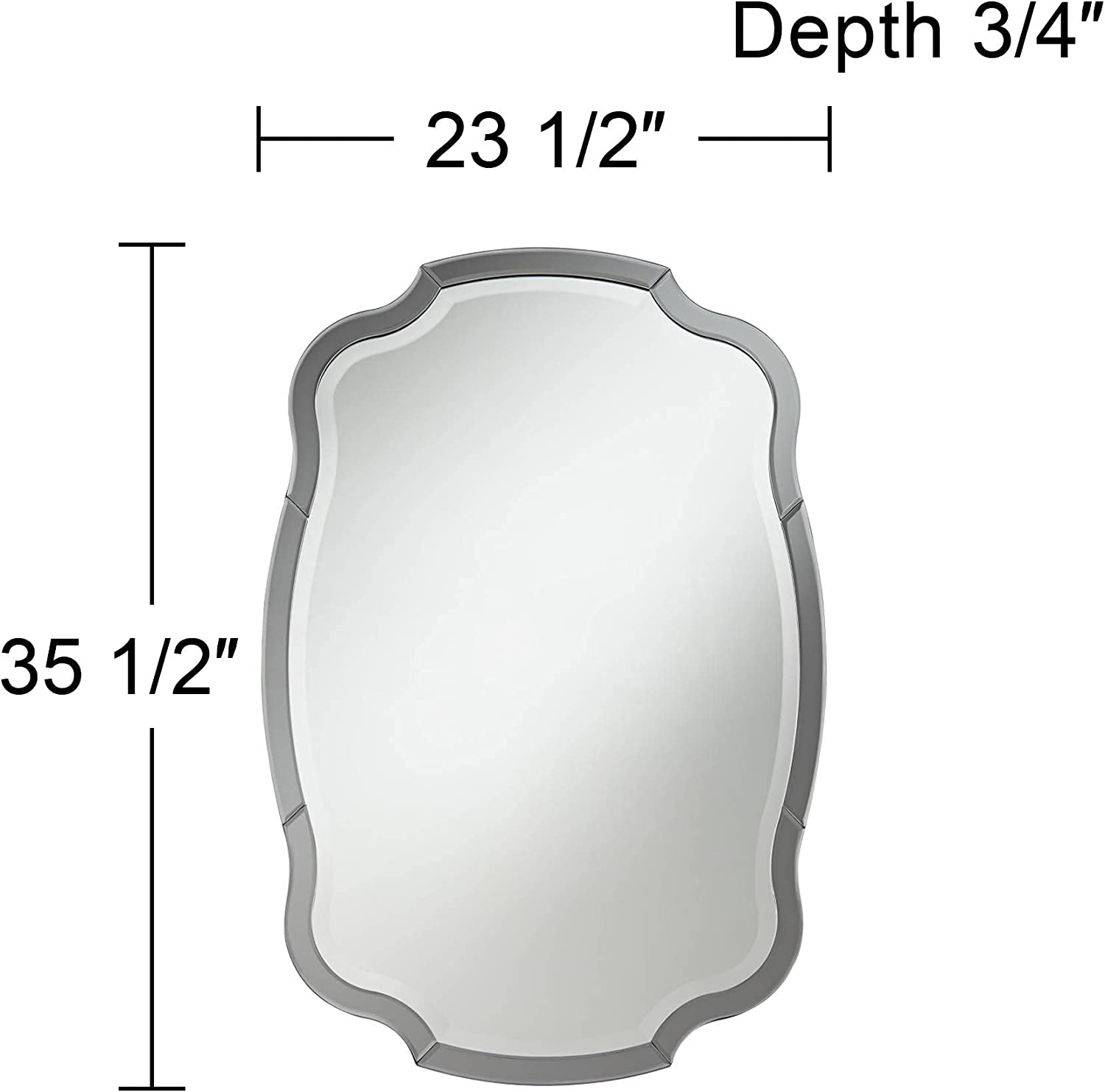 Minimalist Grey Glass Mirror 36X24 Home Accent thumbnail