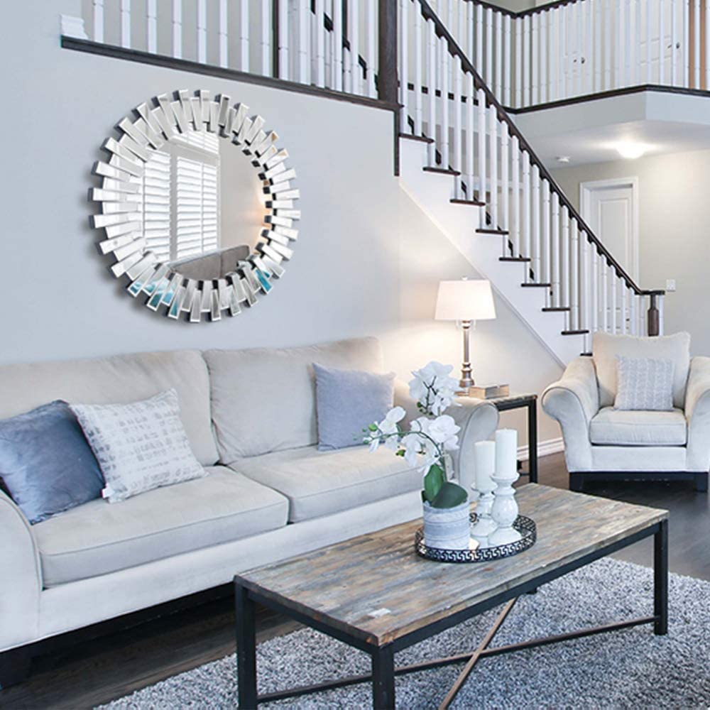 Handcrafted 32 Round Venetian Mirror – Elegant thumbnail Handcrafted 32 Round Venetian Mirror – Elegant thumbnail