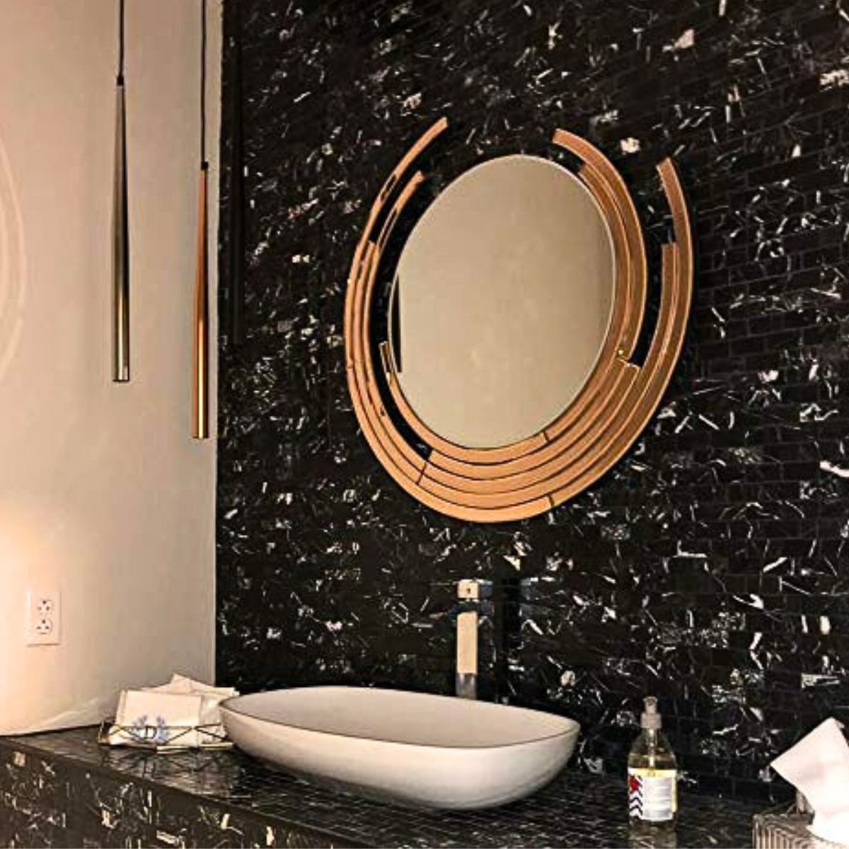 Eclipse Rose Gold Wall Mirror | 30 Inches Diameter thumbnail Eclipse Rose Gold Wall Mirror | 30 Inches Diameter thumbnail