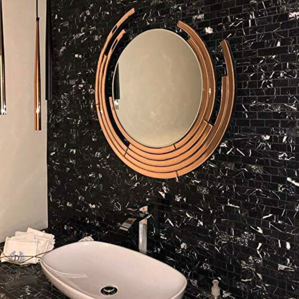 Eclipse Rose Gold Wall Mirror | 30 Inches Diameter thumbnail Eclipse Rose Gold Wall Mirror | 30 Inches Diameter thumbnail
