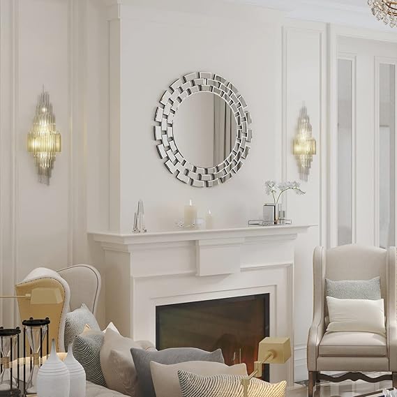 Design Bricks Wall mirrror | Diameter - 30 Inches  thumbnail