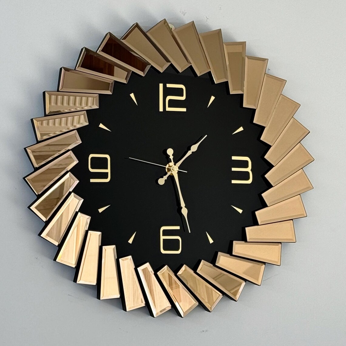 Up tringle Design Mirror Wall Clock Up tringle Design Mirror Wall Clock