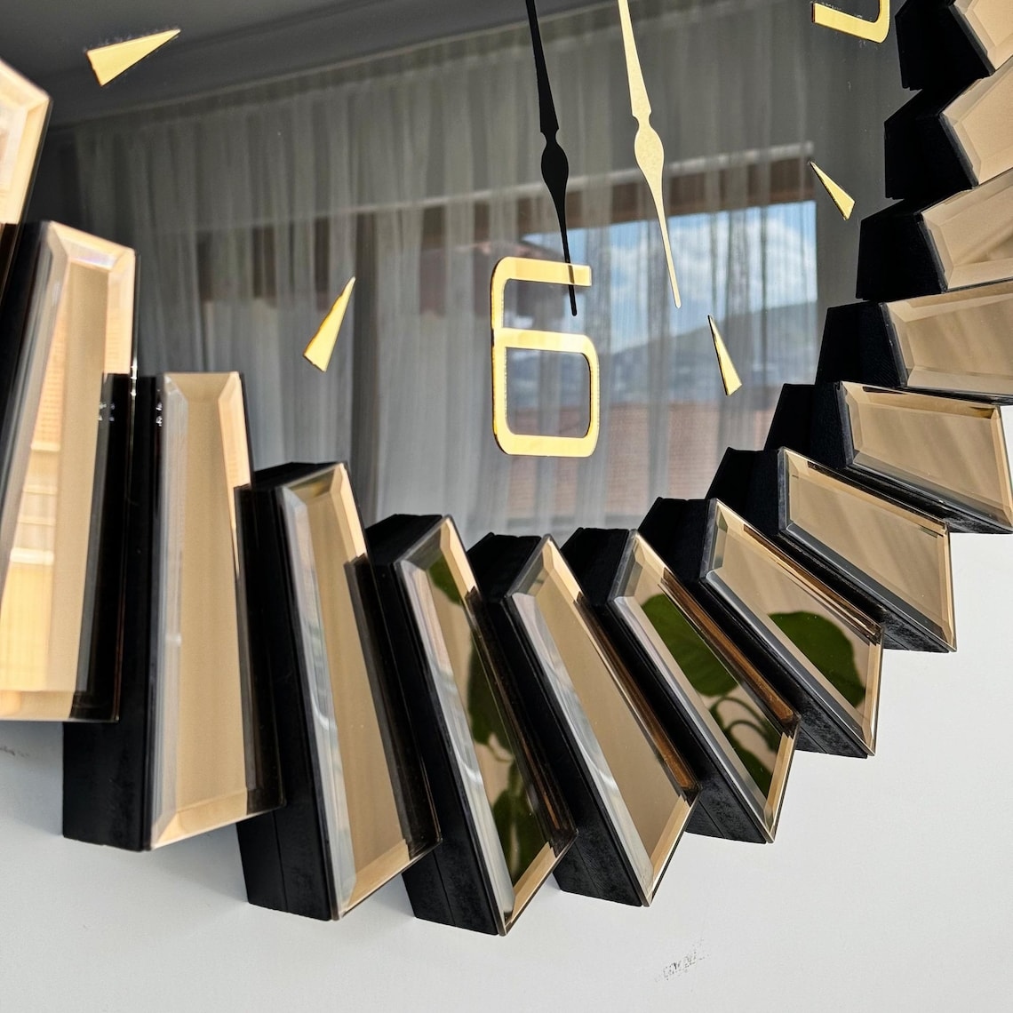 Up tringle Design Mirror Wall Clock thumbnail