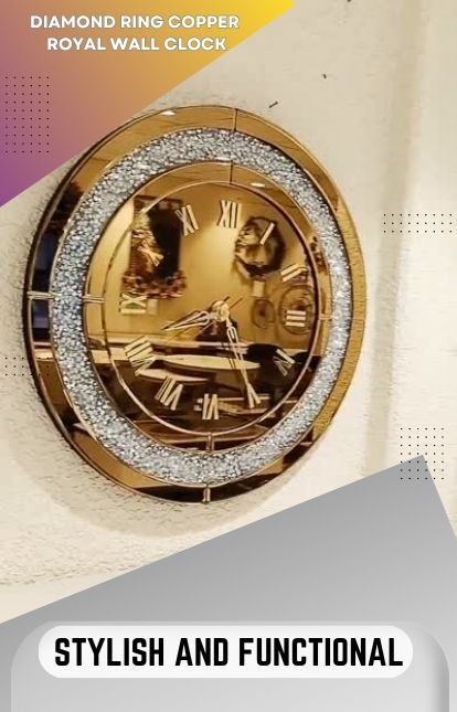 1754556183703-2.jpg-Diamond Ring Shape Round Mirror Wall Clock