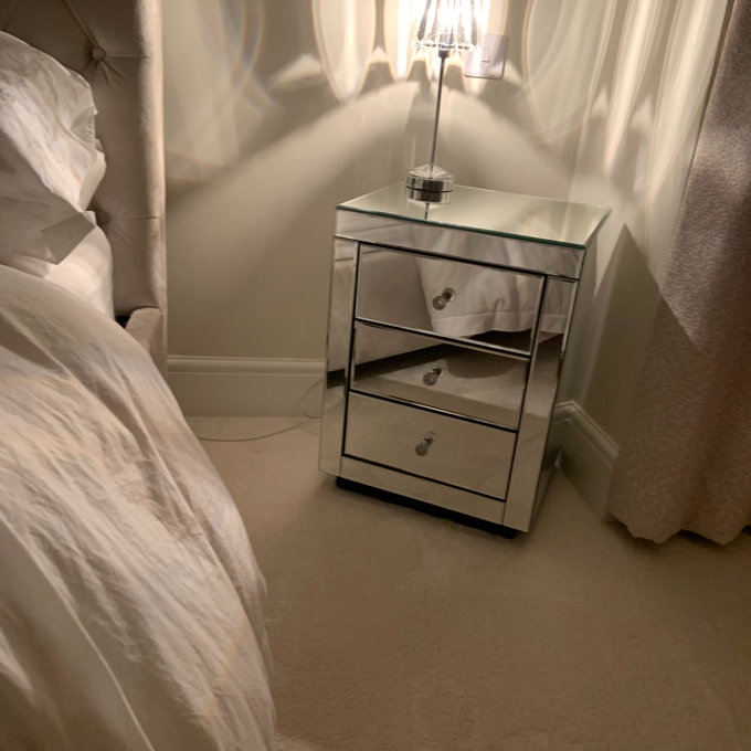 Modern Glam 3-Drawer Mirrored Side Table thumbnail