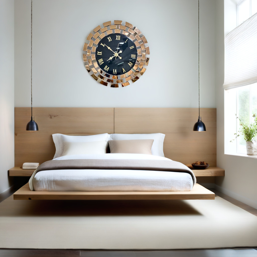 Gitti Style Mirror wall Clock Copper and Black Color (23x23) Inch thumbnail