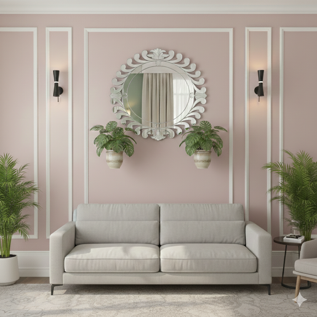 Handmade Silver Glass Venetian Round Sunburst Wall Mirror thumbnail