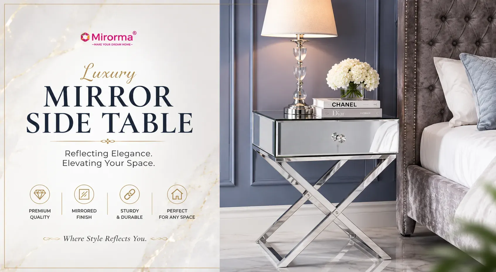 Mirrored Side Table Mirrored Side Table
